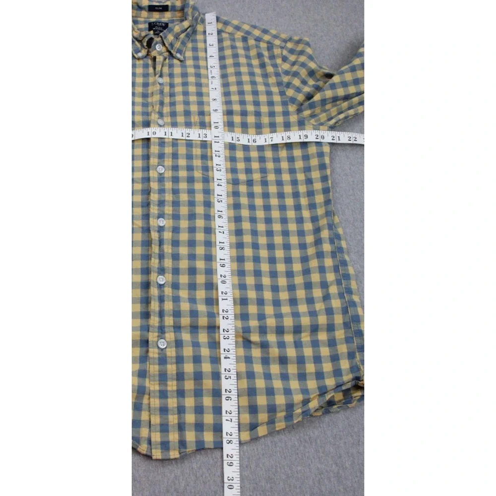 J Crew Shirt Mens Medium Plaid Flex Washed Slim‎ Fit Button-Down